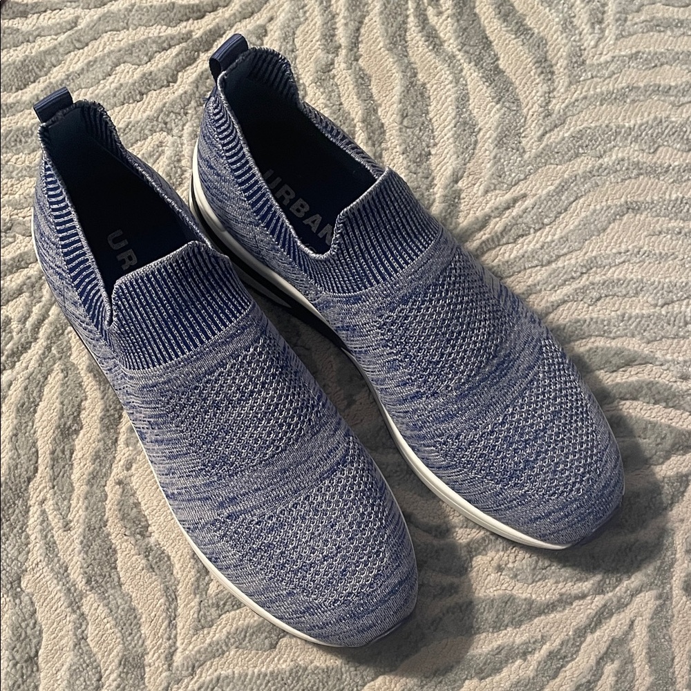 Jslides blue stretch knit slides